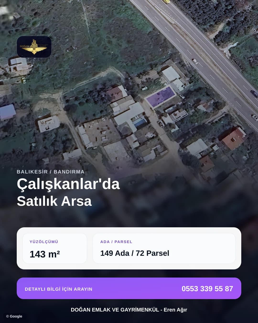 Aynı arazi için üretilmiş markalı satış kapağı