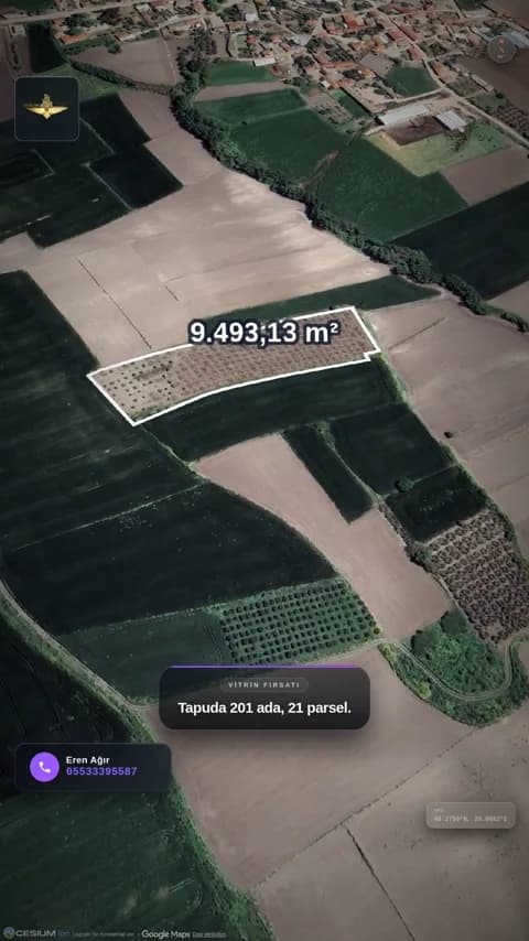 Akçapınar tarla tanıtım videosundan bir kare